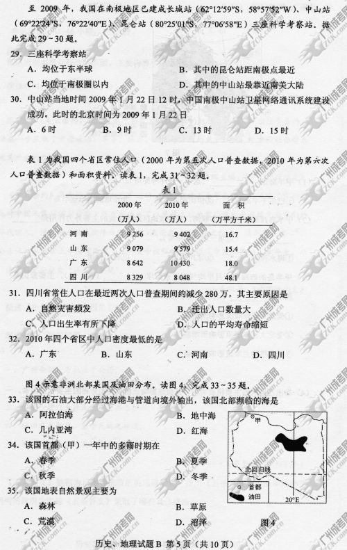 贵州省成人高考2014年统一考试文科综合真题B卷